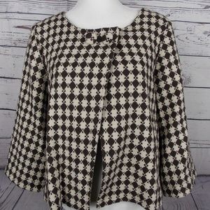 Vertigo Sz L Houndstooth Brown & Cream Blazer
